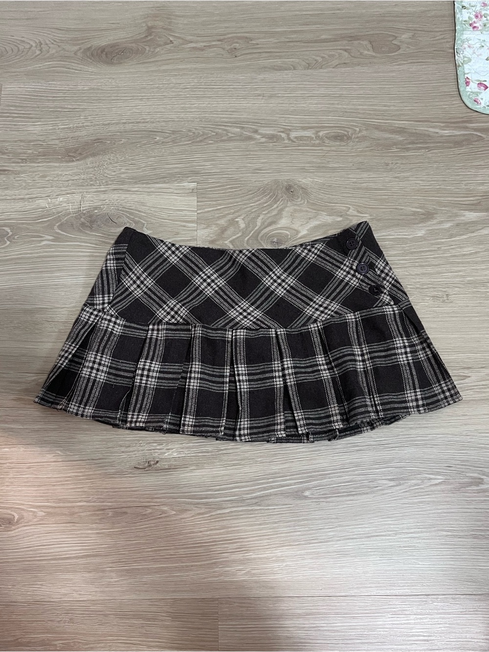 Y2k Black Plaid Pleated Mini Skirt